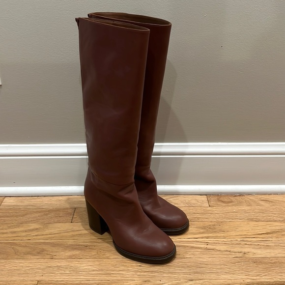 Topshop Shoes - Topshop Leather Heeled Brown Boots